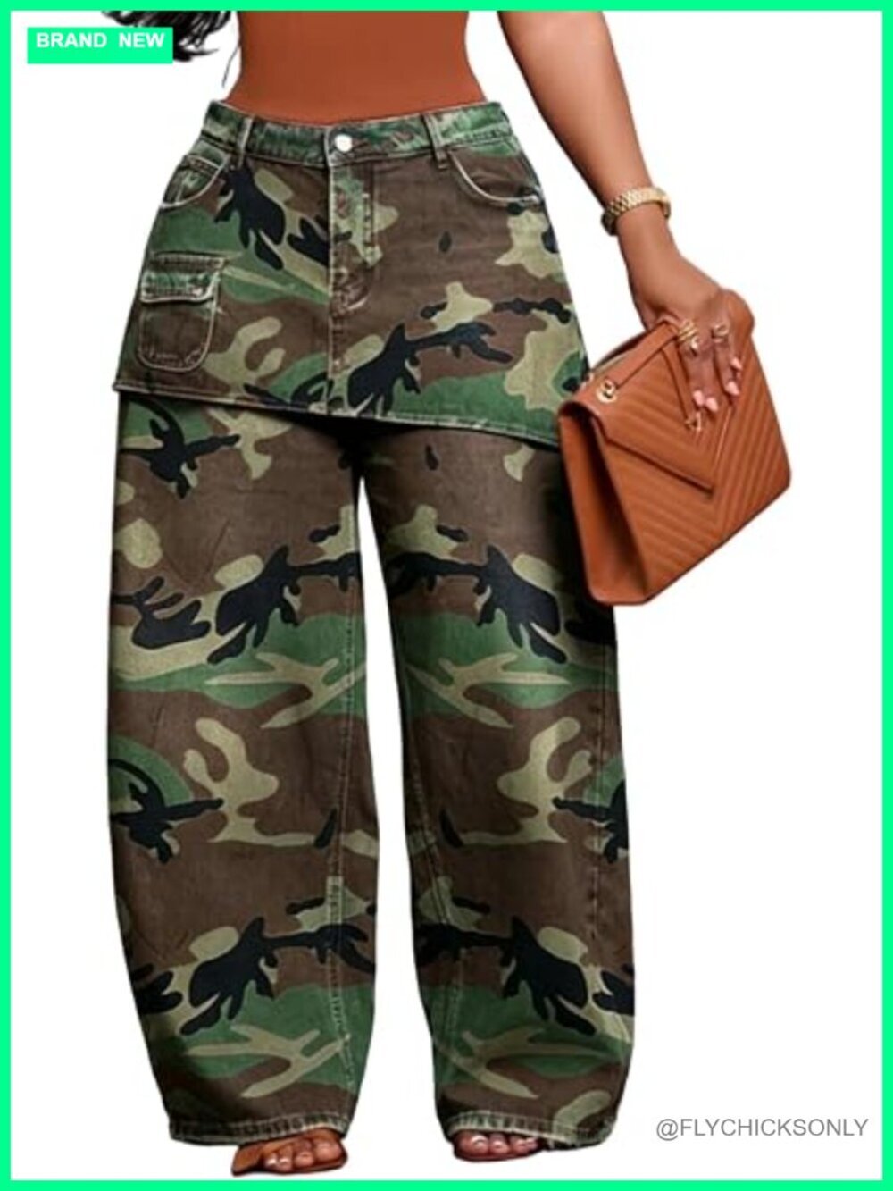 High Waisted Baggy Cargo Jeans Wide Leg Patchwork Denim Pants Double Waist